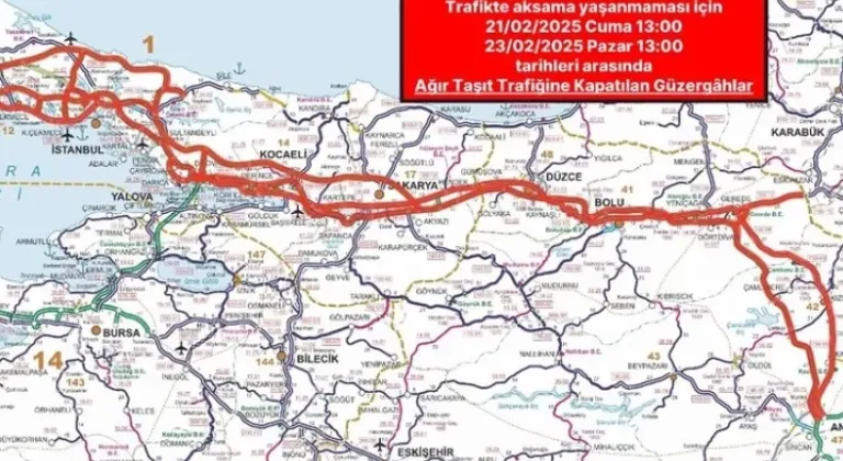 Karayolları Duyurusu: Belirli Yollara 2 Gün Ağır Taşıt Girişi Yasaklandı!